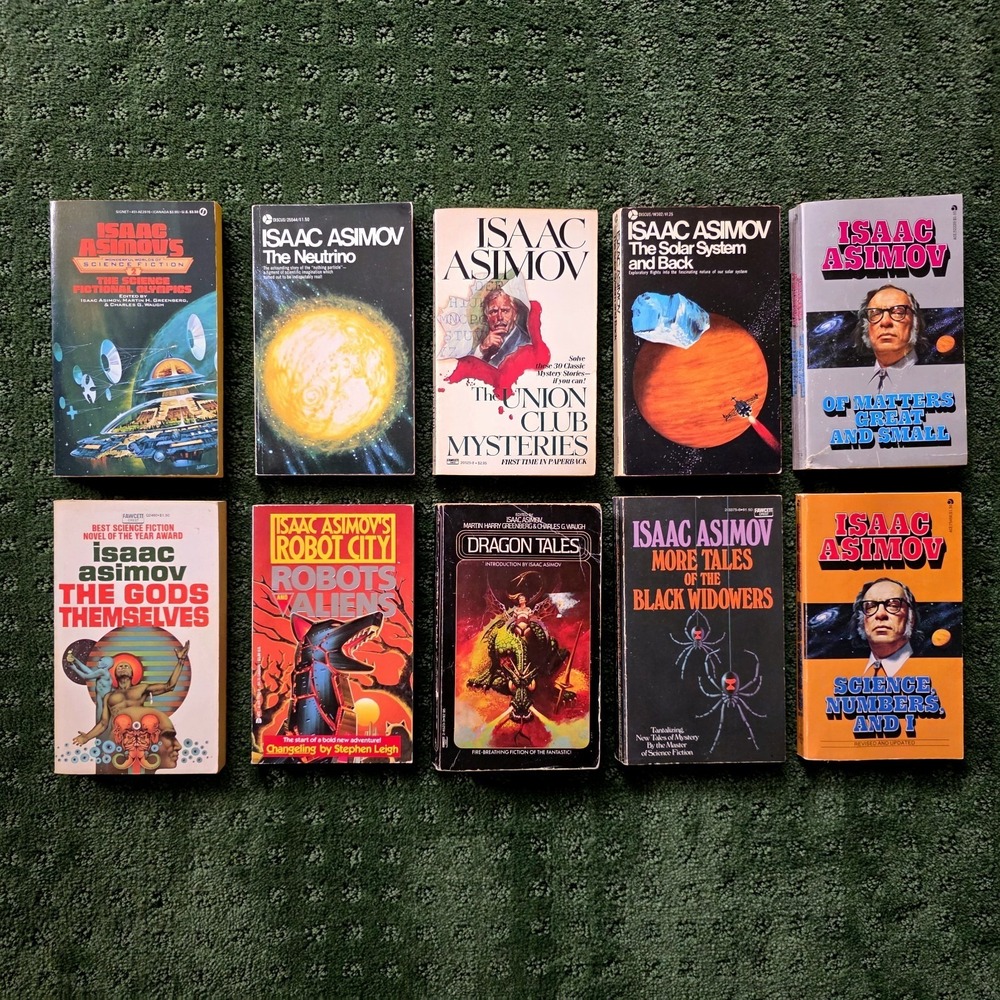 Lot of 10 Early Vintage Isaac Asimov Paperback Books 70s 80s (some 1st Ed) 🌌🚀